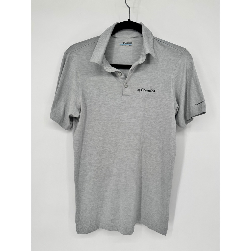 Columbia Polo Shirt Mens XS Gray Excellent Omni-Wick Short Sleeve Heathered